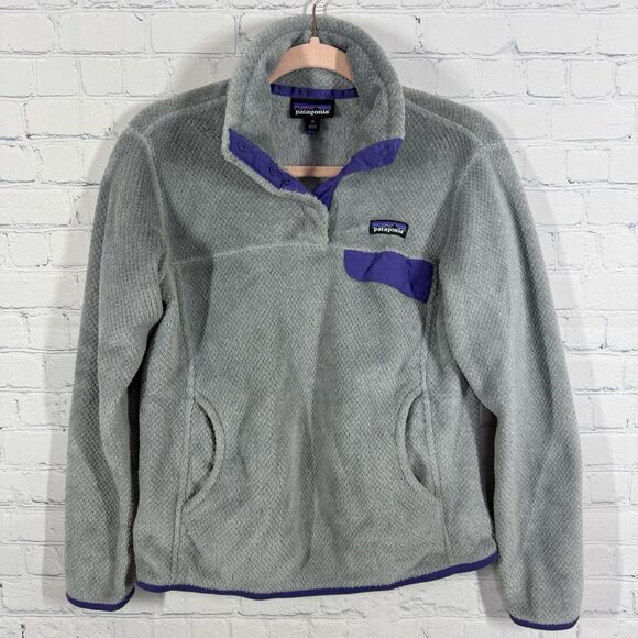 Patagonia Synchilla Snap-T Pullover Women Medium Gray Polartec Hike Sweater - Picture 1 of 13